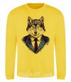 Світшот Волк в галстуке Сонячно жовтий фото