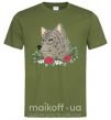 Мужская футболка Волк в цветах Оливковый фото