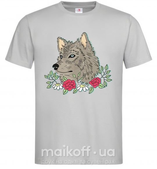 Мужская футболка Волк в цветах Серый фото