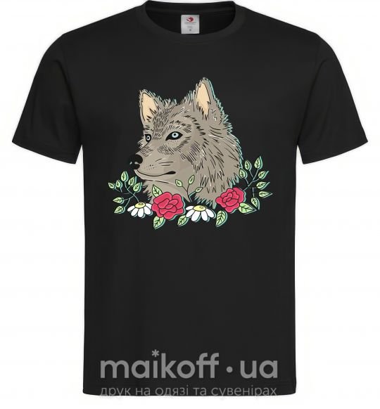 Чоловіча футболка Волк в цветах Чорний фото