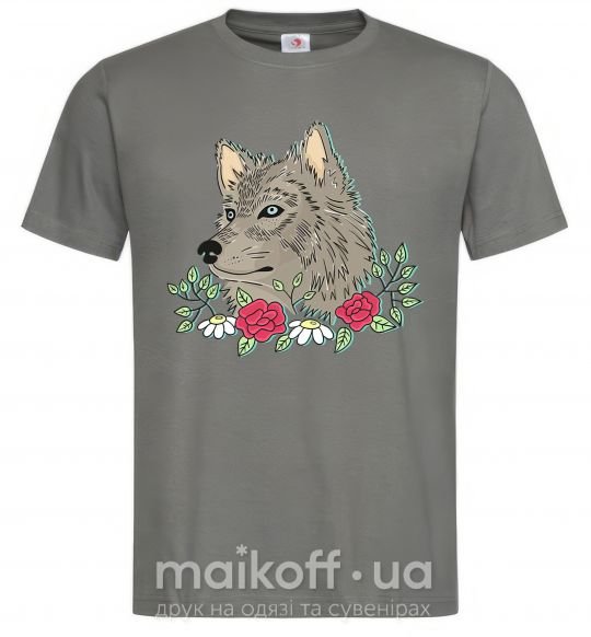 Чоловіча футболка Волк в цветах Графіт фото