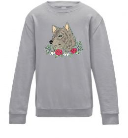 Детский Свитшот Вовк в квітах