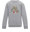 Детский Свитшот Вовк в квітах Серый меланж фото