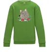 Детский Свитшот Вовк в квітах Лаймовый фото