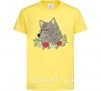 Детская футболка Волк в цветах Лимонный фото