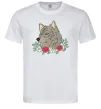 Мужская футболка Вовк в квітах Белый фото