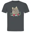 Мужская футболка Вовк в квітах Графит фото