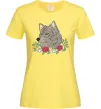 Жіноча футболка Вовк в квітах Лимонний Жіноча футболка Вовк в квітах Лимонний фото
