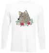 Лонгслив Вовк в квітах Белый фото