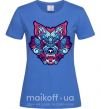 Жіноча футболка Разноцветный волк Яскраво-синій фото