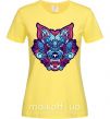 Жіноча футболка Разноцветный волк Лимонний фото