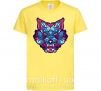Детская футболка Разноцветный волк Лимонный фото