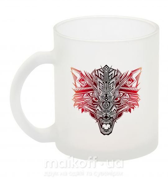 Чашка стеклянная Рисунок волка градиент Фроузен фото