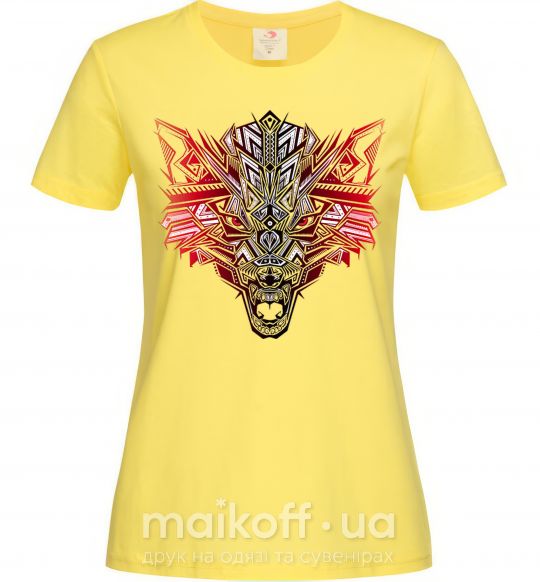 Женская футболка Рисунок волка градиент Лимонный фото