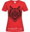 Женская футболка Wolf drawing Красный фото