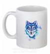 Чашка керамическая Watercolor wolf Белый фото