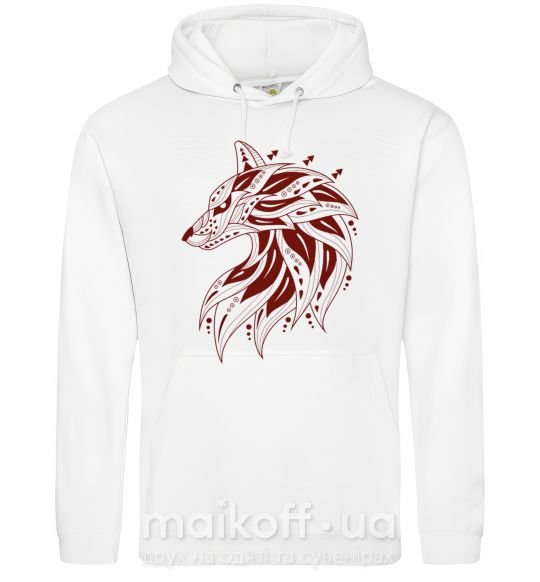 Жіноча толстовка (худі) Бордовый волк Білий фото