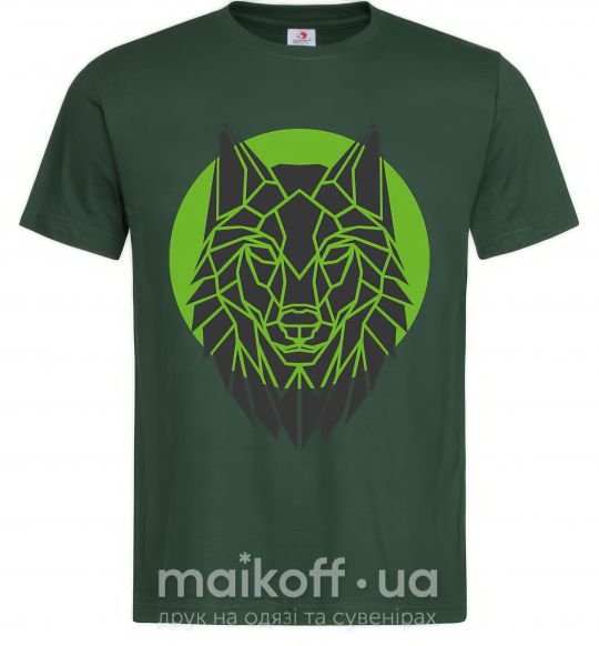 Мужская футболка Round wolf Темно-зеленый фото