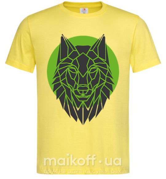Мужская футболка Round wolf Лимонный фото