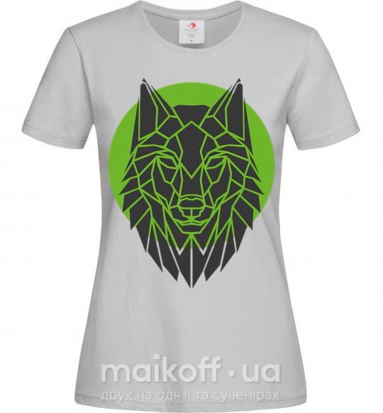 Женская футболка Round wolf Серый фото