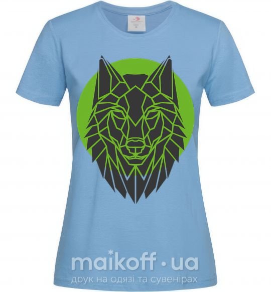 Жіноча футболка Round wolf Блакитний фото