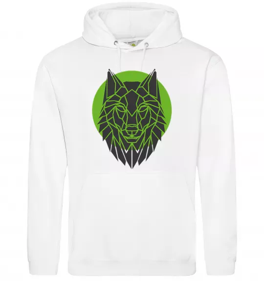 Мужская толстовка (худи) Round wolf Белый фото