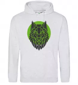 Мужская толстовка (худи) Round wolf Серый меланж фото