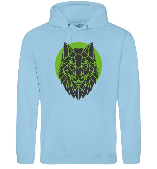 Женская толстовка (худи) Round wolf Голубой фото