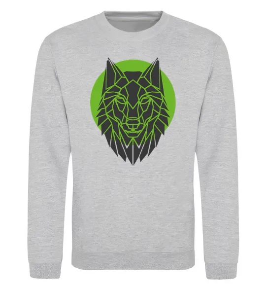 Свитшот Round wolf Серый меланж фото