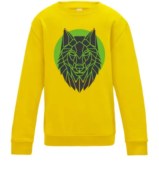 Дитячий світшот Round wolf Сонячно жовтий фото