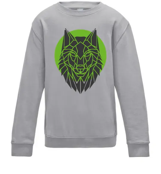 Дитячий світшот Round wolf Сірий меланж фото