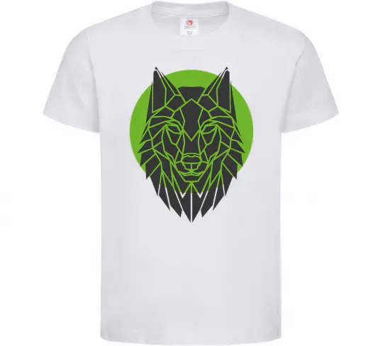 Детская футболка Round wolf Белый фото
