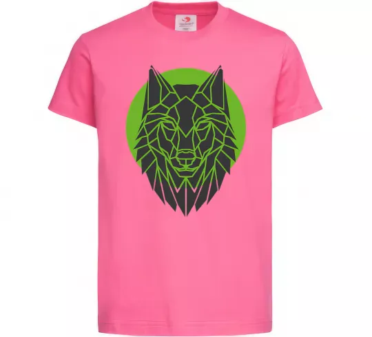 Детская футболка Round wolf Ярко-розовый фото