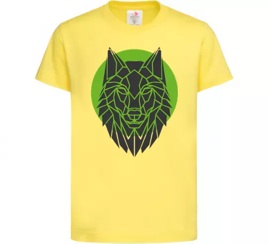 Детская футболка Round wolf Лимонный фото