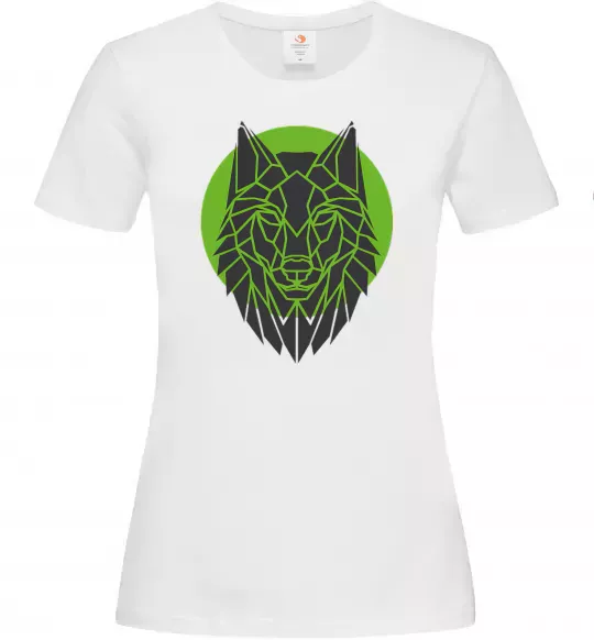 Женская футболка Round wolf Белый фото
