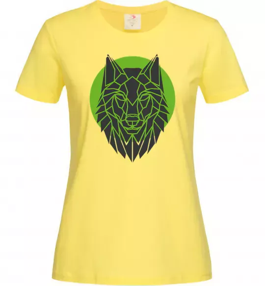 Женская футболка Round wolf Лимонный фото