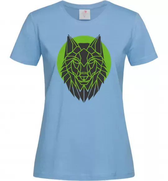 Женская футболка Round wolf Голубой фото