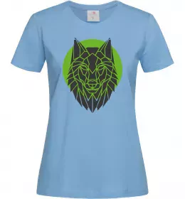 Женская футболка Round wolf Голубой фото