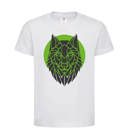 Дитяча футболка Round wolf Білий фото