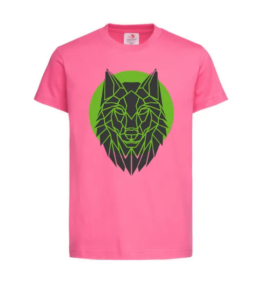 Дитяча футболка Round wolf Яскраво-рожевий фото