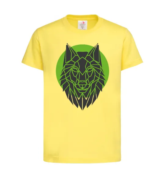 Дитяча футболка Round wolf Лимонний фото