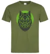 Чоловіча футболка Round wolf Оливковий фото