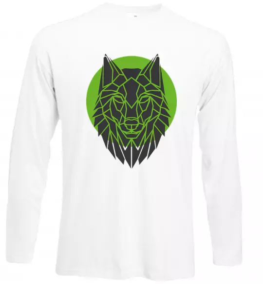 Лонгслів Round wolf Білий фото