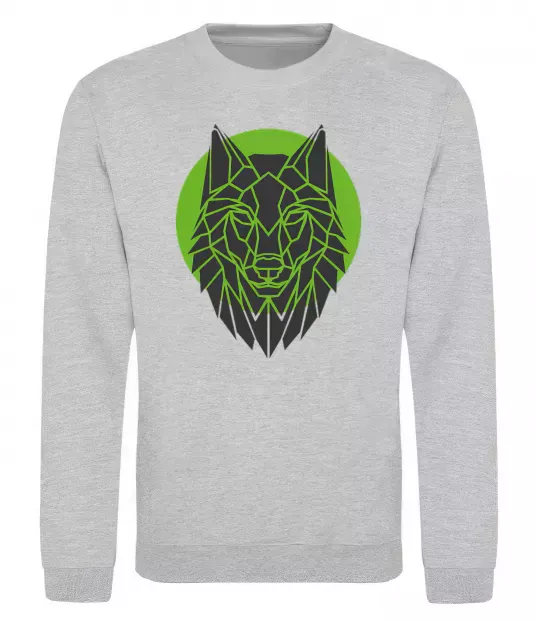 Світшот Round wolf Сірий меланж фото