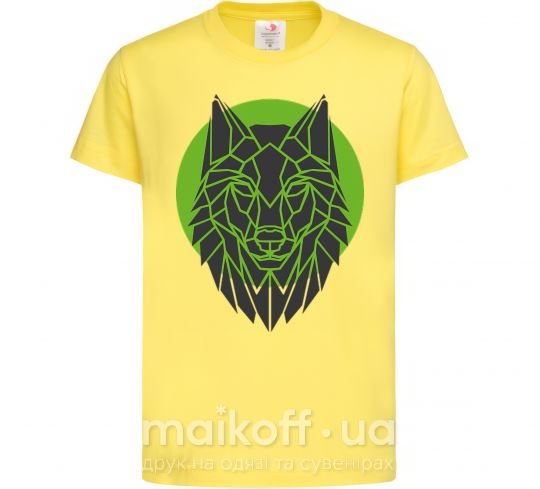 Детская футболка Round wolf Лимонный фото