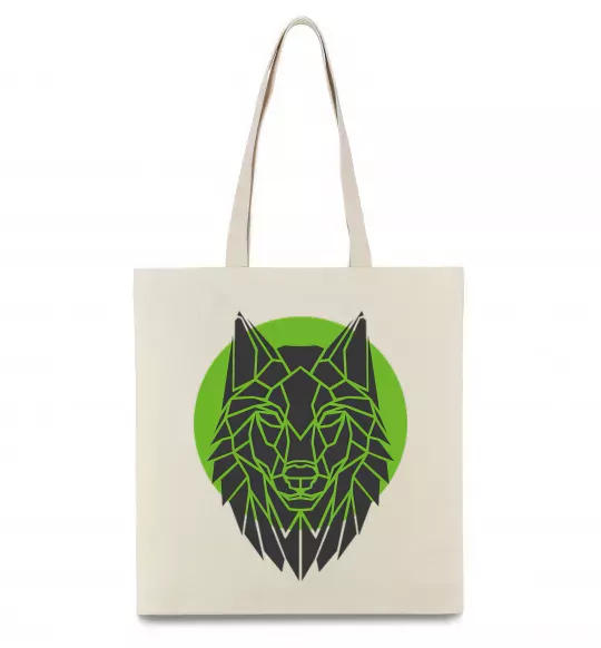 Эко-сумка Round wolf Бежевый фото