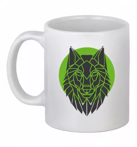 Чашка керамічна Round wolf Білий фото