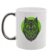 Чашка з кольоровою ручкою Round wolf Срібло Чашка з кольоровою ручкою Round wolf Срібло фото