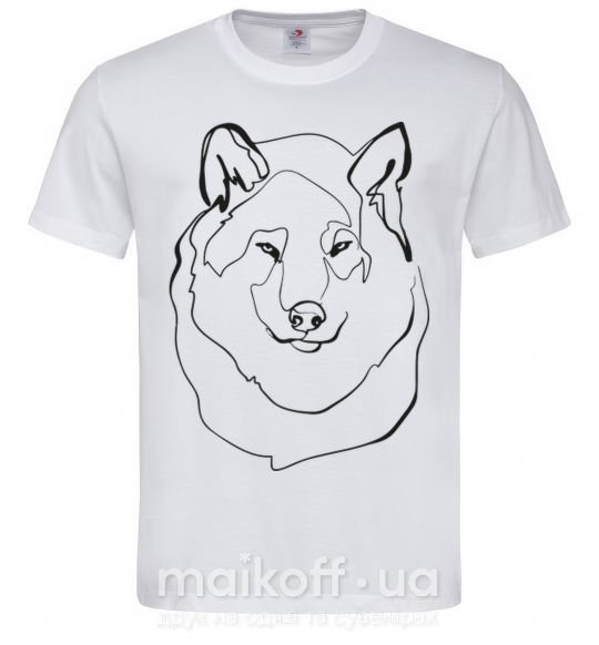 Мужская футболка Волк Белый фото