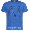 Мужская футболка Волк Ярко-синий фото